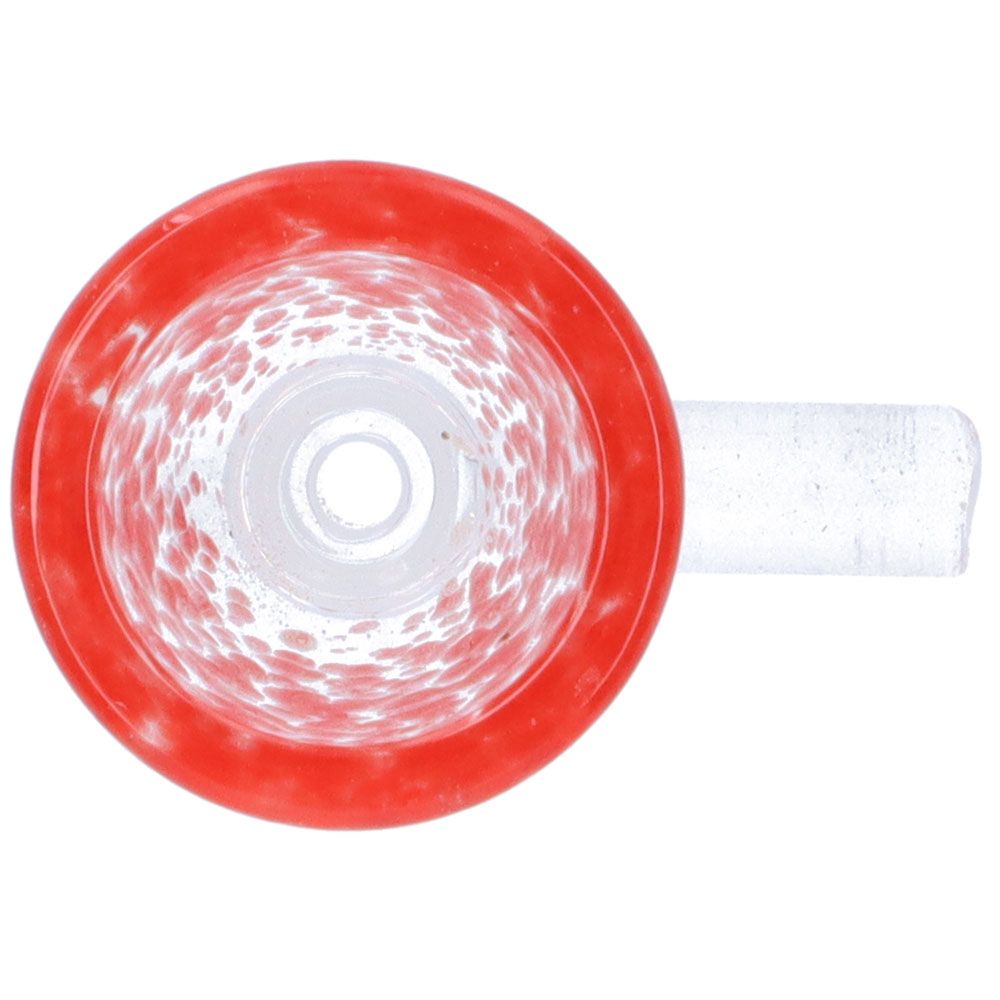 Glass Herb Bowl with Colored Frit Finish | 14.5mm | Red | Top view