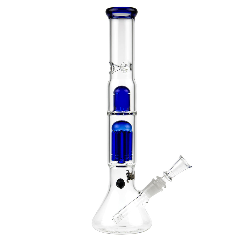 Black Leaf - ELITE Beaker Base 6-arm Perc Bong - Carb Hole - Blue - Side View 6