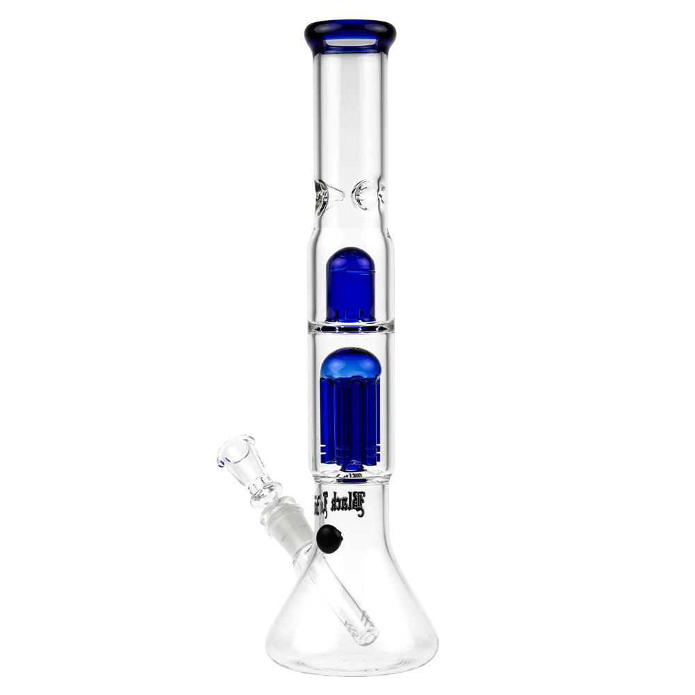 Black Leaf - ELITE Beaker Base 6-arm Perc Bong - Carb Hole - Blue - Side View 4