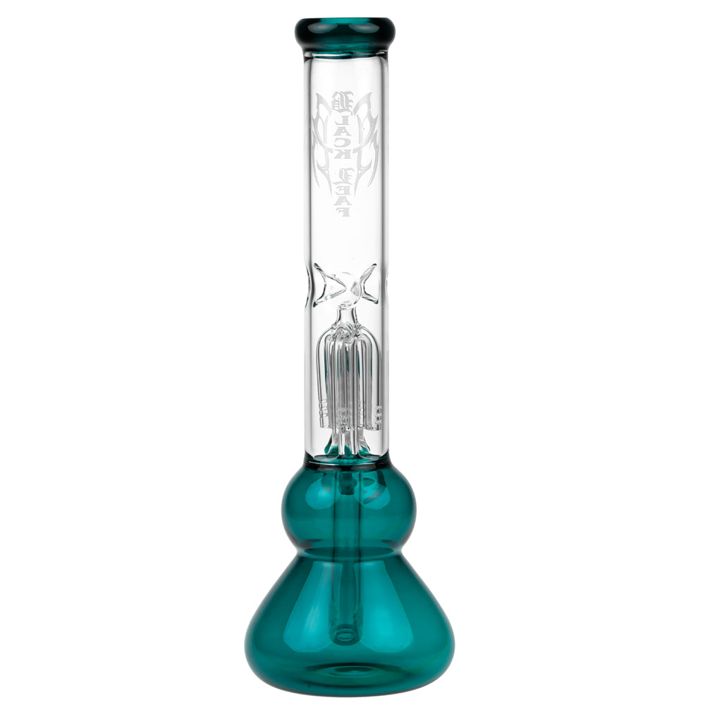 Black Leaf 4-arm Perc Bong with Ash Catcher | Emerald Green - Back View