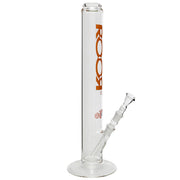 ROOR Zumo Straight Cylinder Glass Bong | Orange Logo - Side View 1