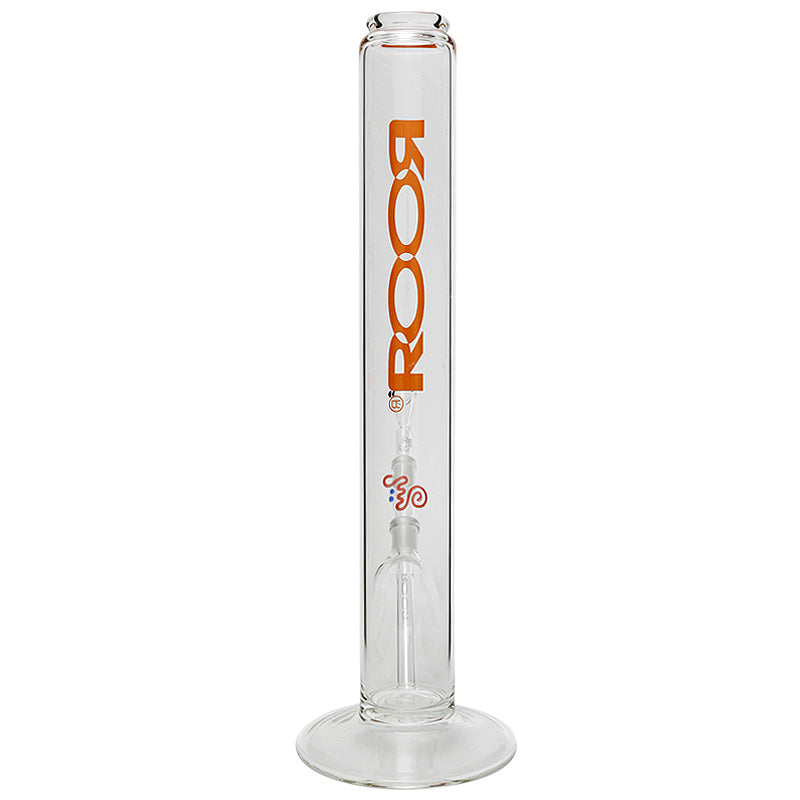 ROOR Zumo Straight Cylinder Glass Bong | Orange Logo - Back View