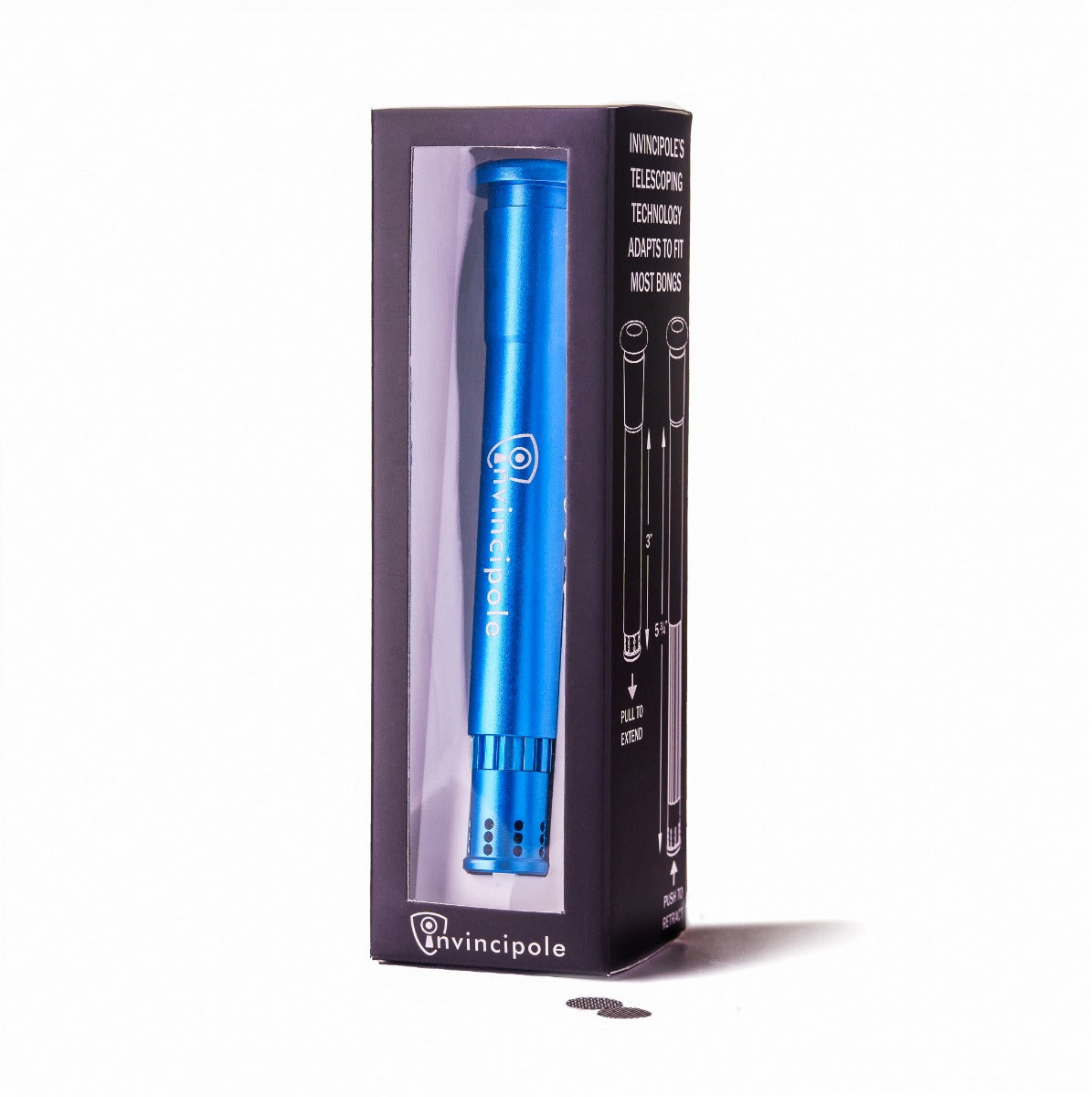 Invincipole Telescopic Metal Diffuser Downstem | 18.8mm > 14.5mm | Blue | Boxed with Screens