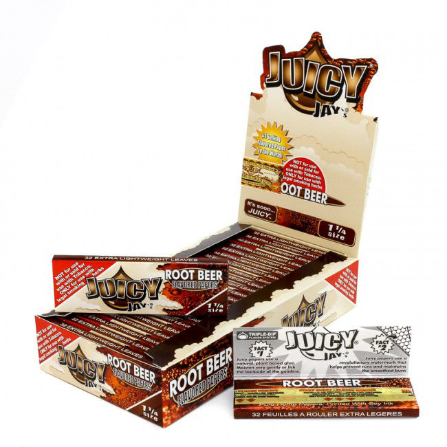 Juicy Jay's Root Beer Regular Size Rolling Papers - Box of 24 Packs
