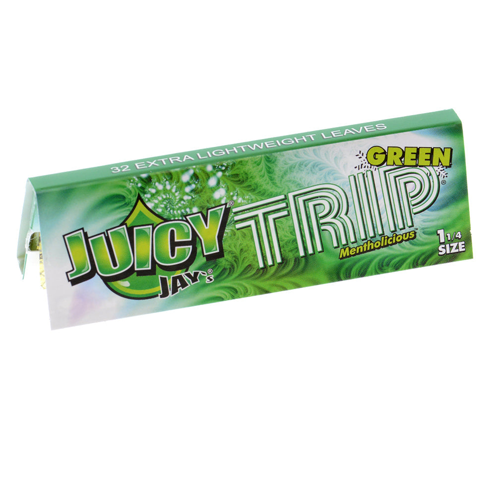 Juicy Jay's Trip Green - Menthol 1 1/4 Rolling Papers - Box of 24 Packs