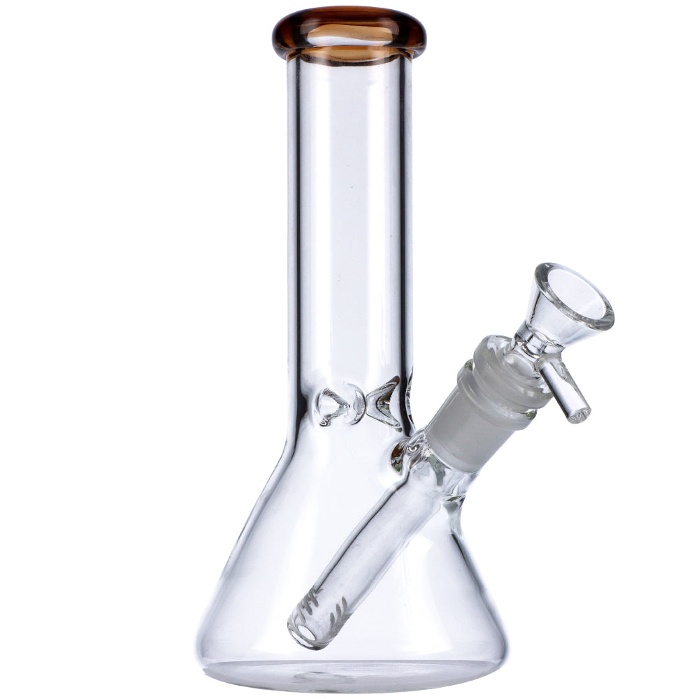 Glass Beaker Base Bong with Frosted Joint | 8 Inch | Blue