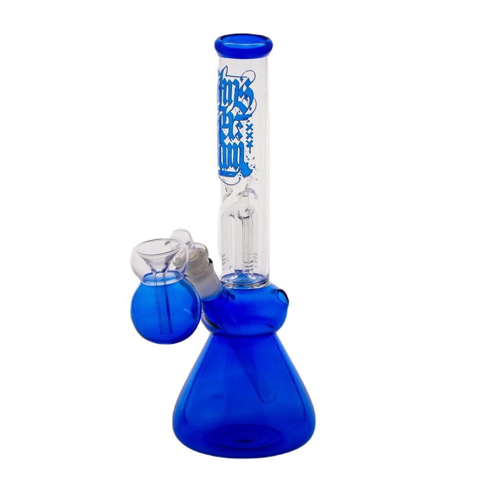 Amsterdam Glass Leaf Tree Perc Ice Bong | Blue