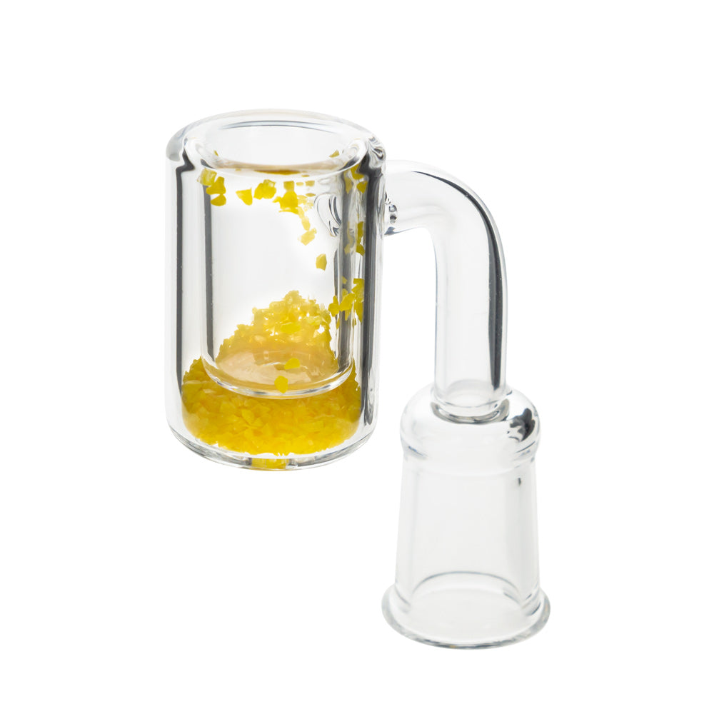 Glass Banger Set Yellow Granulate With Carb Cap | Female Joint | 18.8mm - Close Up Banger