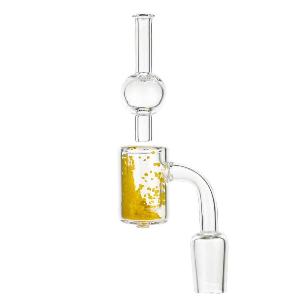 Glass Banger Set Yellow Granulate With Carb Cap | Male Joint | 18.8 mm