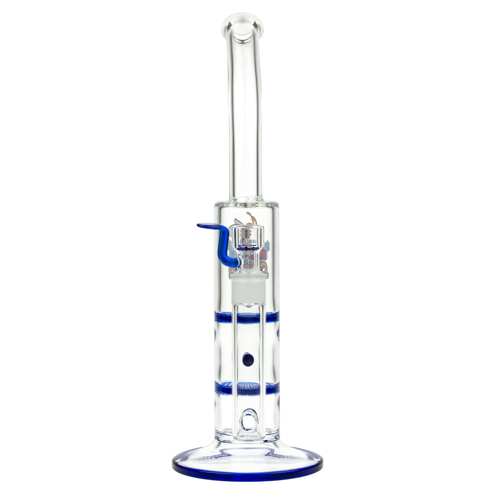 Black Leaf - Glass Bong with Double HoneyComb Disc Perc - 36cm - Front View