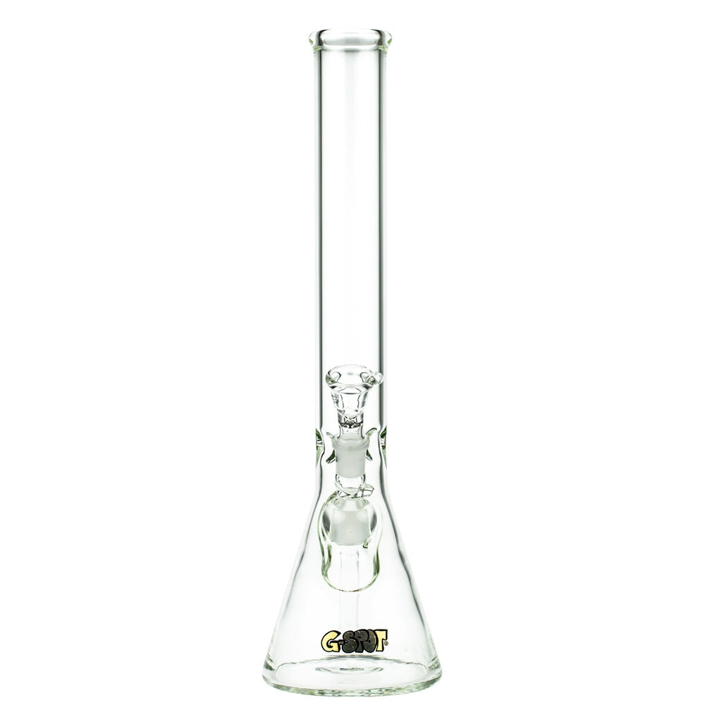 G-Spot Glass Beaker Ice Bong with Real Gold Logo | 45cm  - Front View