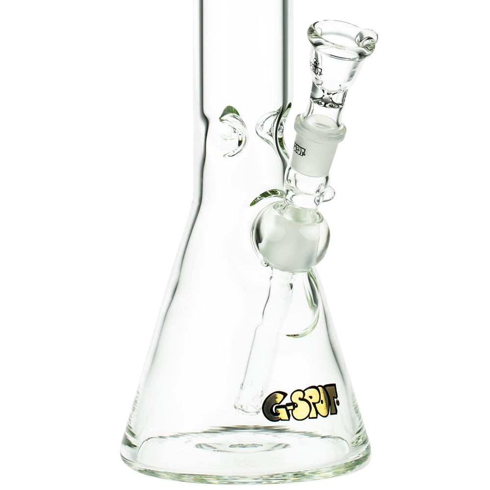 G-Spot Glass Beaker Ice Bong with Real Gold Logo | 45cm - Close Up Beaker Base