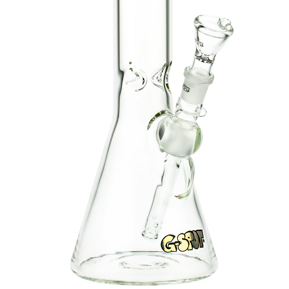 G-Spot Glass Beaker Ice Bong with Real Gold Logo | 55cm - Close Up Beaker Base