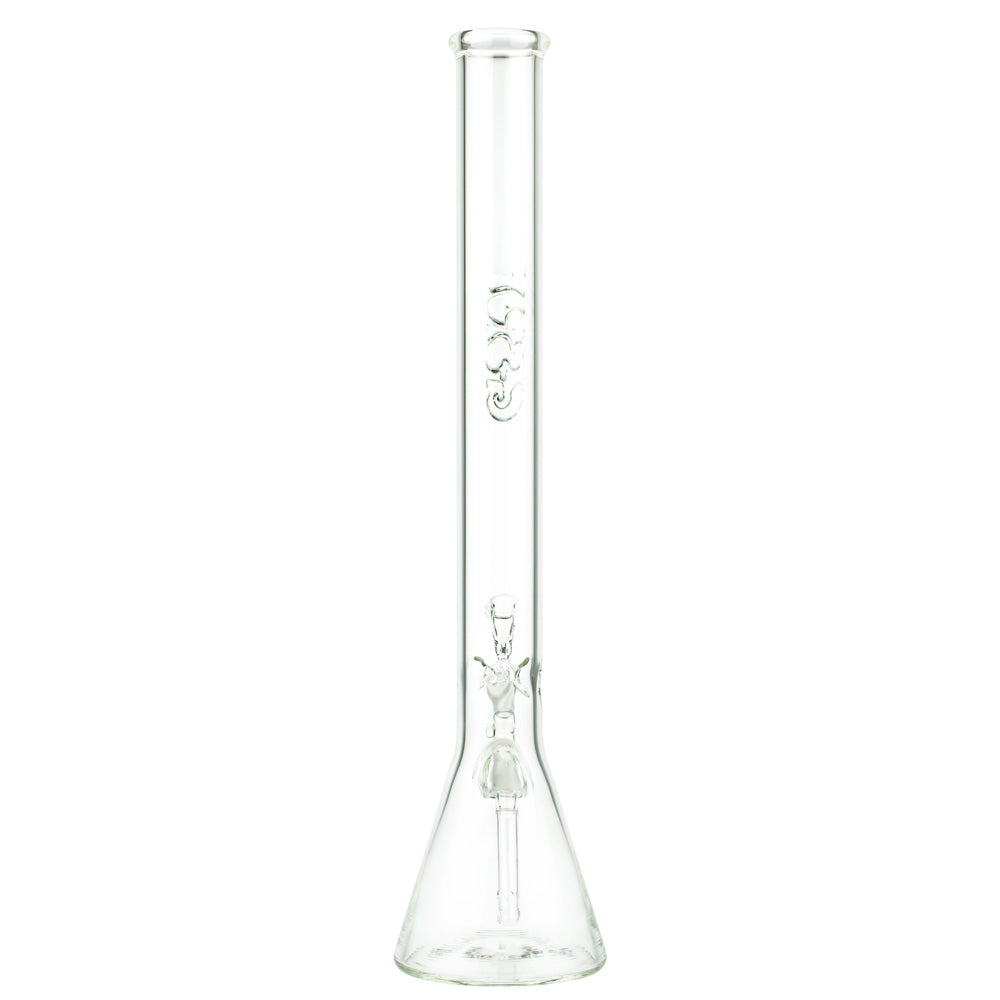 G-Spot Glass Beaker Ice Bong with Flame Polished Logo | 55cm - Back View