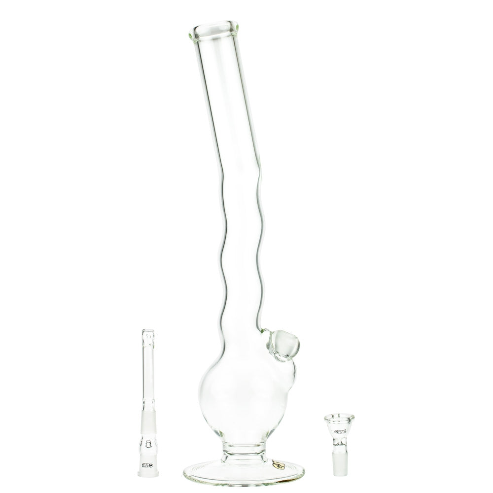 G-Spot Glass Wave Bong with Real Gold Logo | 50 cm - Diffuser Downstem and Herb Bowl Included