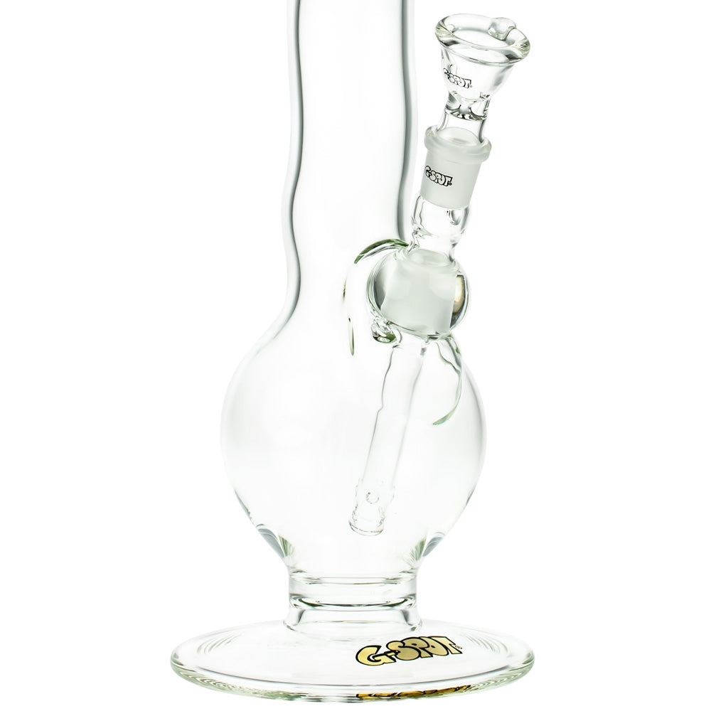 G-Spot Glass Wave Bong with Real Gold Logo | 50 cm - Close Up Bubble Base