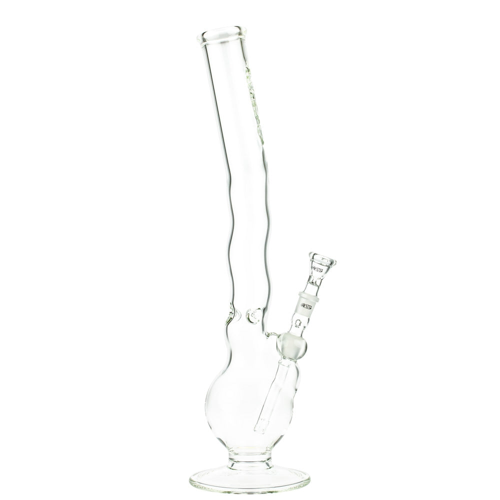 G-Spot Glass Wave Ice Bong with Flame Polished Logo | 50cm - Side View 3