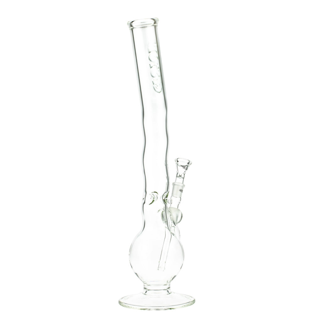 G-Spot Glass Wave Ice Bong with Flame Polished Logo | 50cm - Side View 4