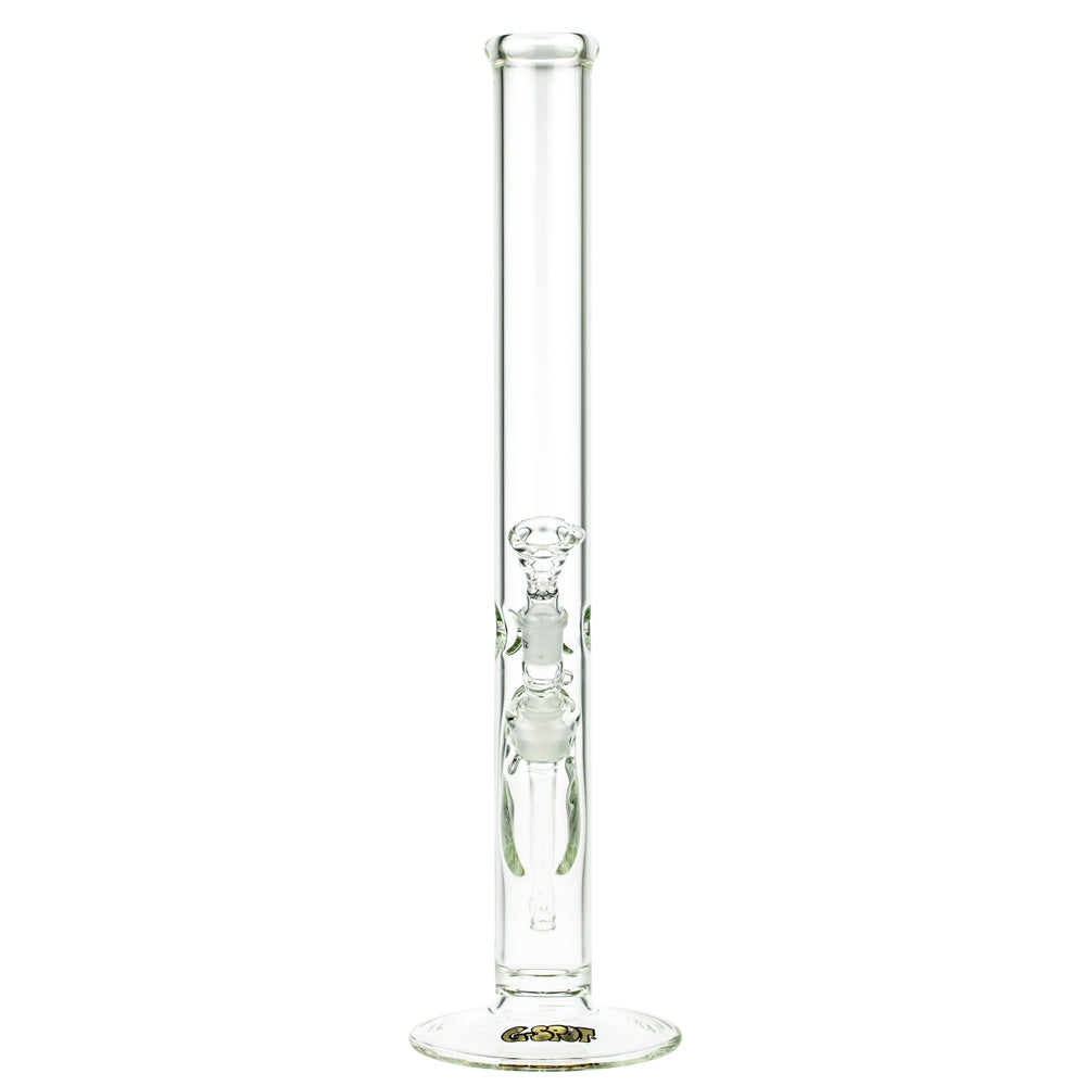 G-Spot Glass Classic Cylinder Ice Bong with Gold Logo | 50 cm - Front View
