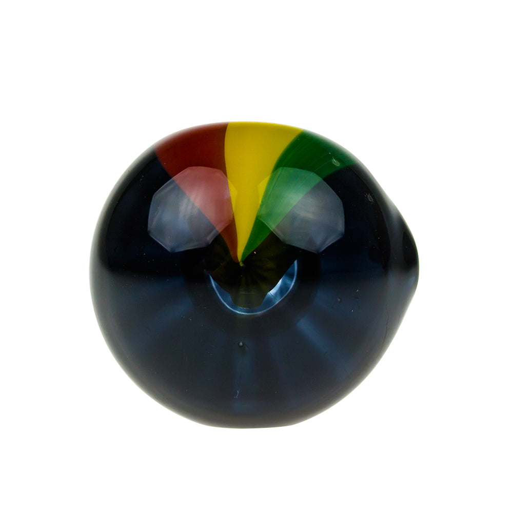 G-Spot Glass Spoon Pipe - Black Rasta - Front View