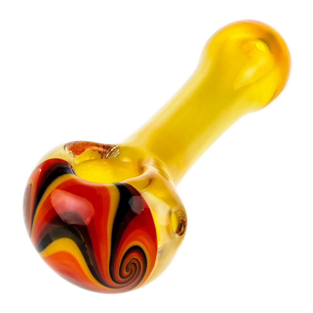 G-Spot Fumed Inside-Out Glass Spoon Pipe with Reversals - Front View