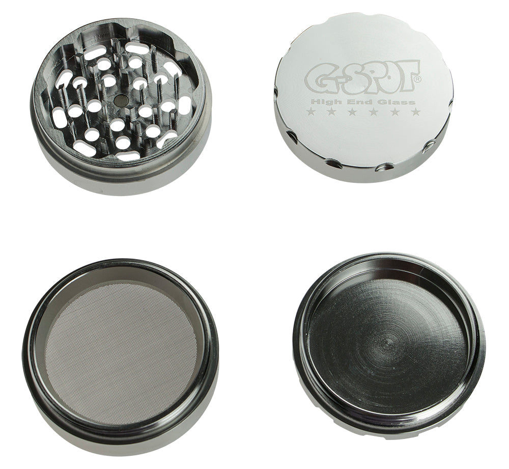 G-Spot - Aluminum Magnetic Herb Grinder - 4-part - 62mm - Silver