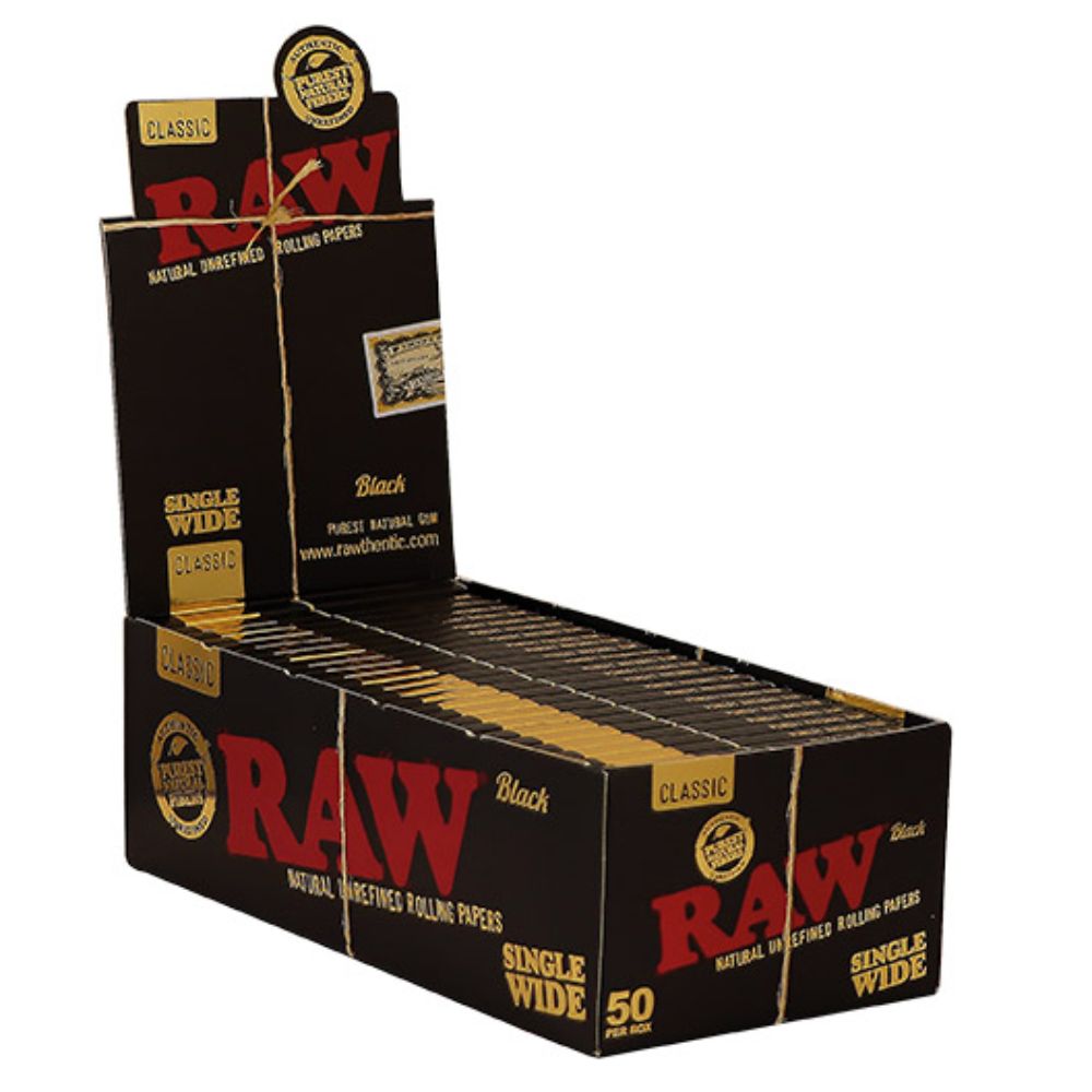 RAW Black Single Wide Single Window Rolling Papers