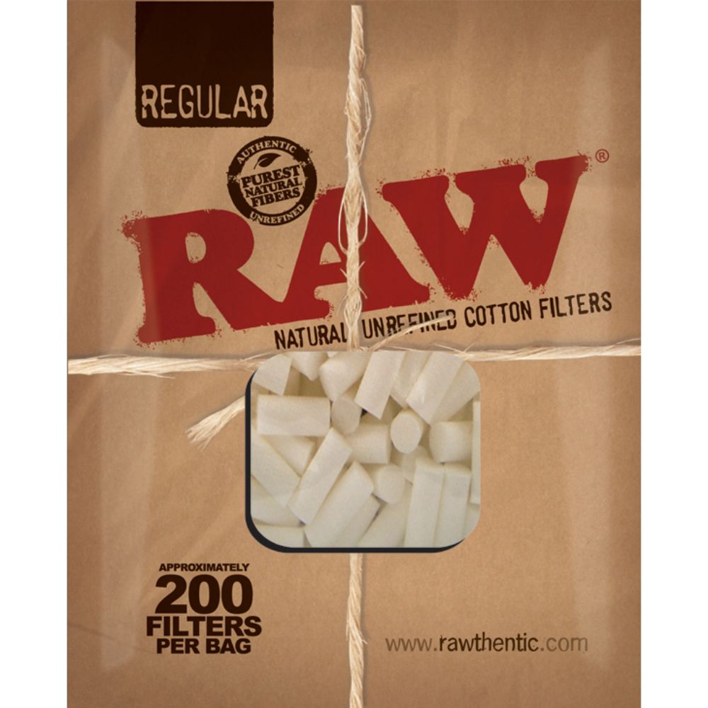 RAW Cotton Filter Tips | Bag of 200 - Close Up Bag