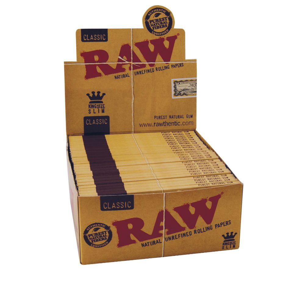 RAW Classic King Size Slim Rolling Papers | Box - Front View
