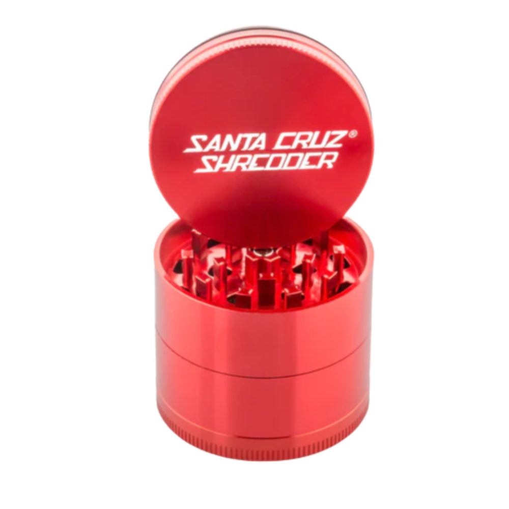 Santa Cruz Shredder Aluminum Herb Grinder | Medium | 4-Part | Red