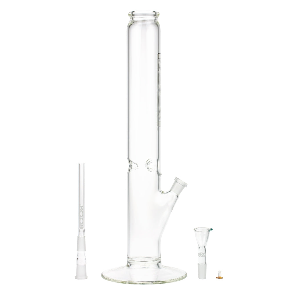 ROOR 3.5mm Black & White series | 40cm | Straight Cylinder Ice Bong | 14.5mm - Downstem and Herb Bowl Included