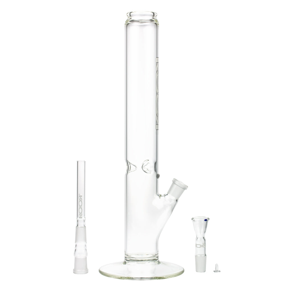 ROOR 3.5mm Black & White series | 40cm | Straight Cylinder Ice Bong | 18.8mm - Downstem and Herb Bowl Included