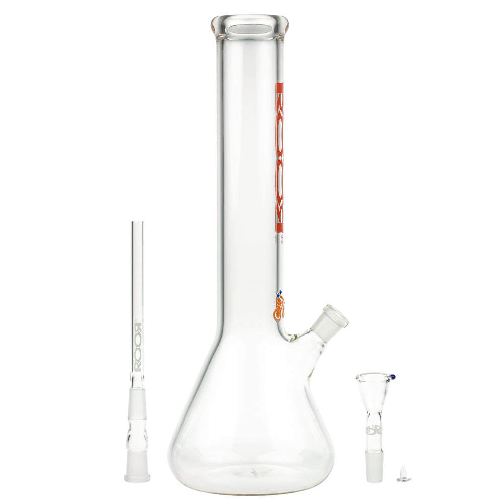 ROOR Little Sista Beaker Bong 7.0mm Red logo | 35cm | 14.5mm - Downstem and Bowl Included