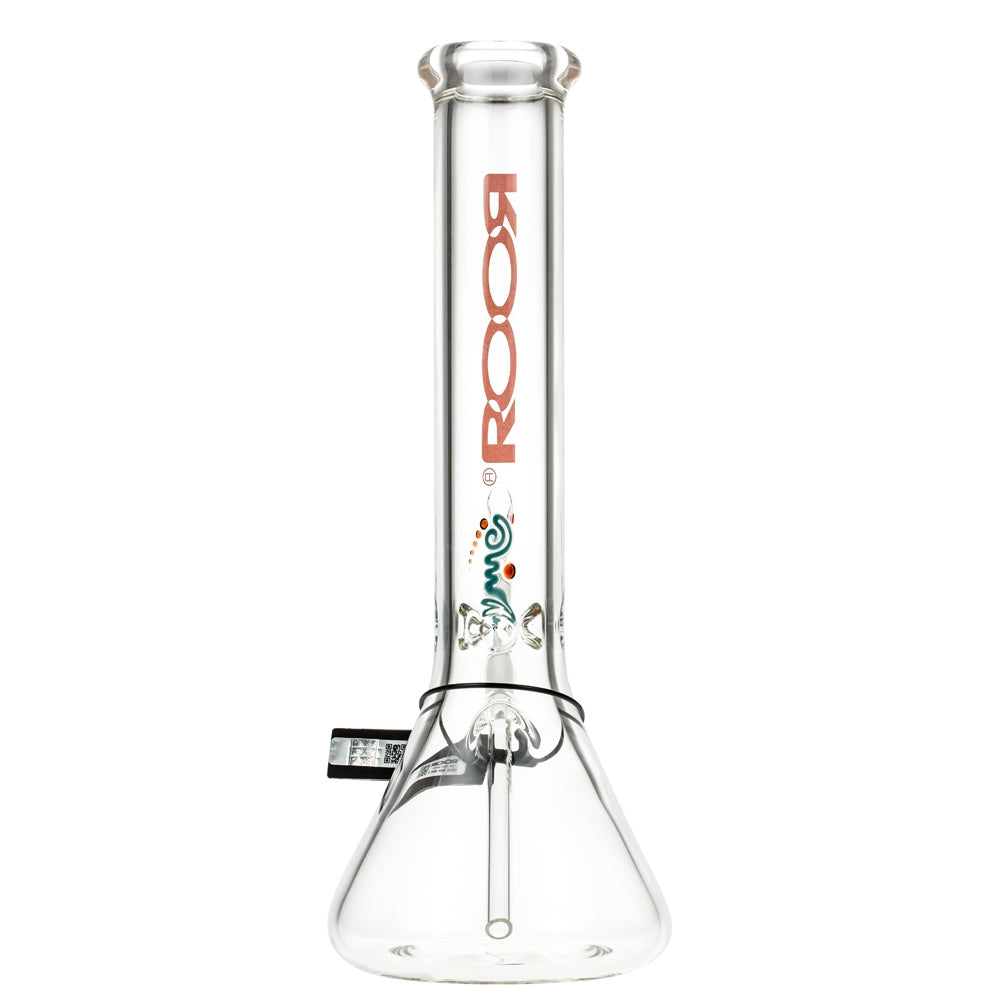 ROOR Little Sista Beaker Ice Bong 7.0mm Red logo | 35cm | 14.5mm - Back View