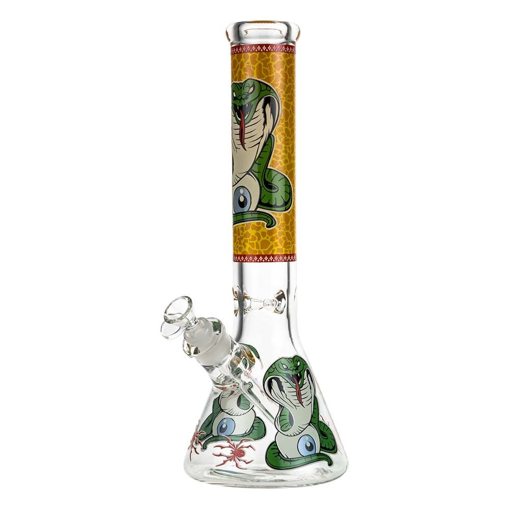 Beaker Ice Bong with Glow in the Dark Cobra Print