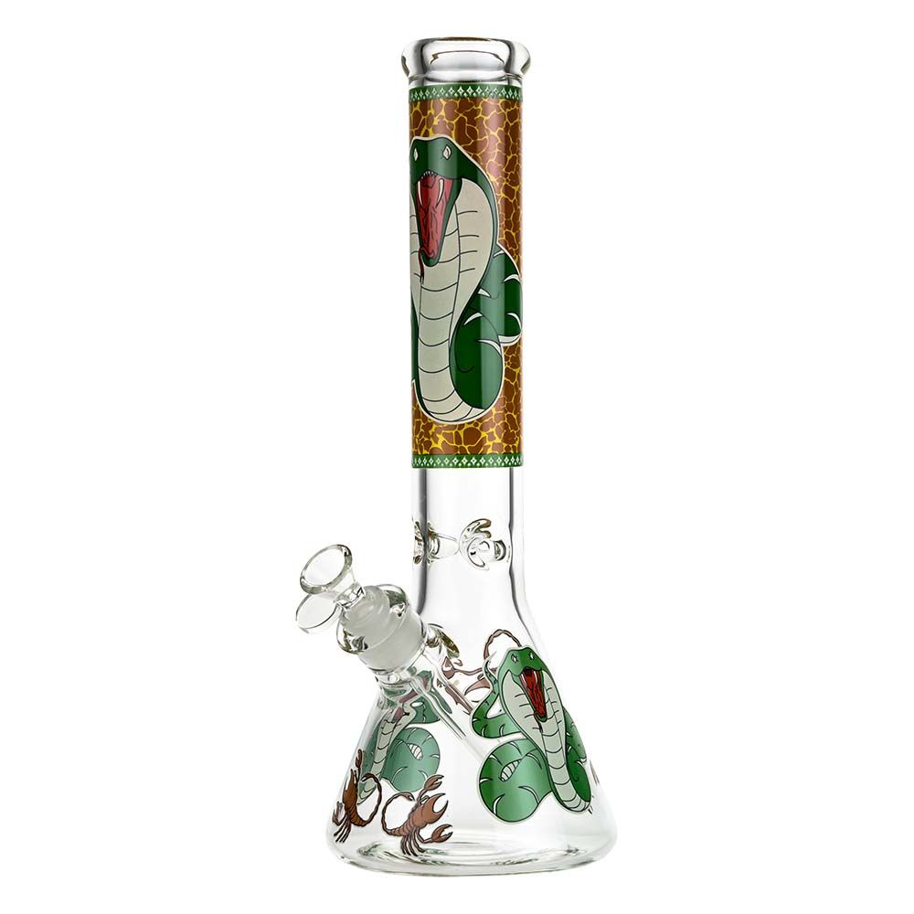 Beaker Ice Bong with Glow in the Dark Cobra Print