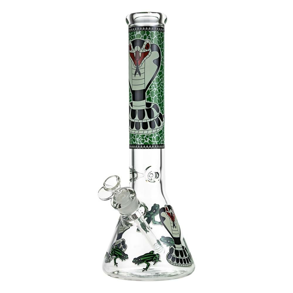 Beaker Ice Bong with Glow in the Dark Cobra Print