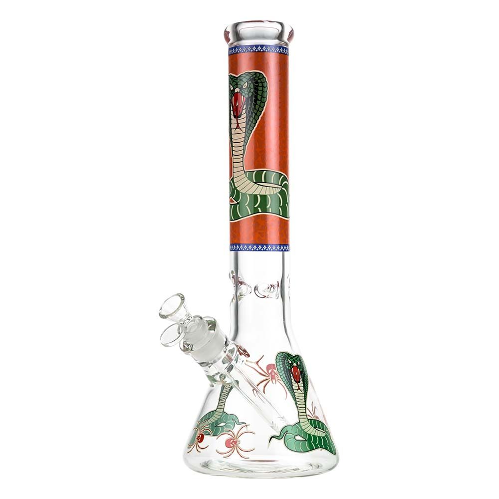 Beaker Ice Bong with Glow in the Dark Cobra Print