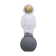 Silicone Astronaut Hand Pipe with Glass Bowl | 5 Inch | White | top view