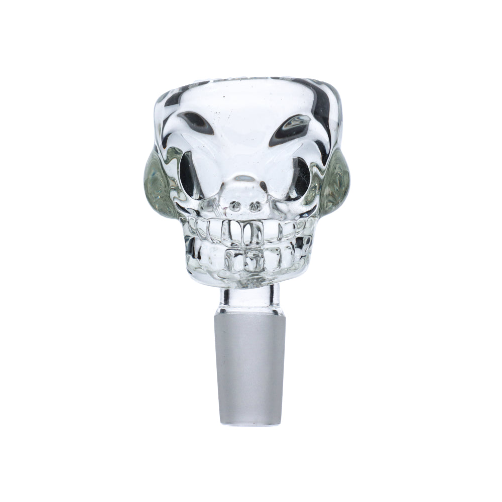 Colored Glass Skull Male Bowl | 14.5mm | Clear