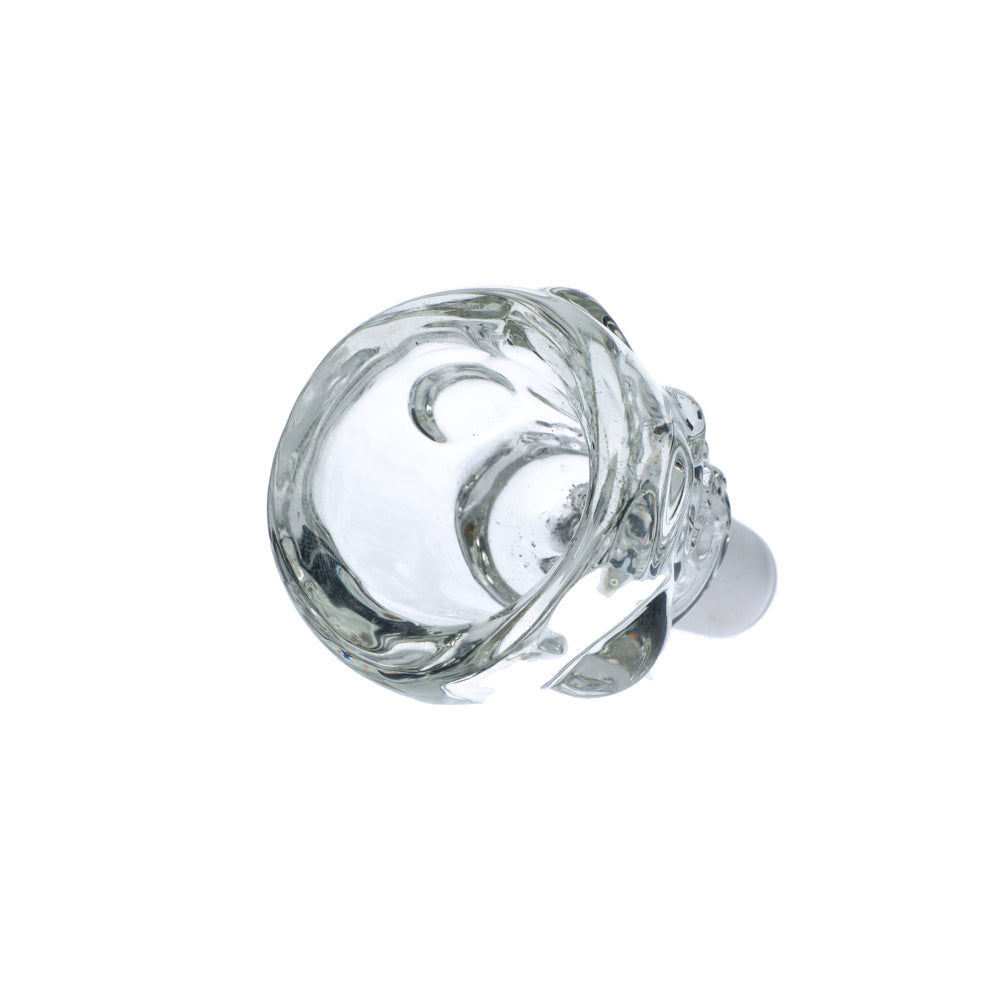 Colored Glass Skull Male Bowl | 14.5mm | Clear | top view