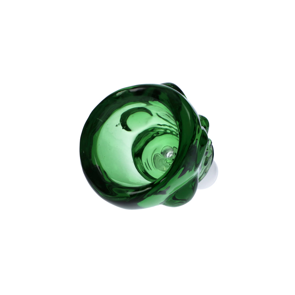 Colored Glass Skull Male Bowl | 14.5mm | Green | top view