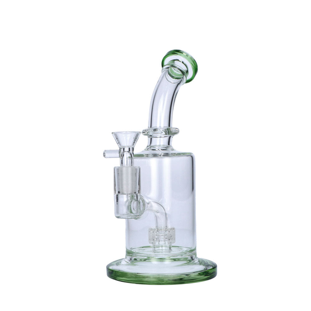 Glass Glycerine Beaker Bubbler with Drum Percolator | Green | side view 2