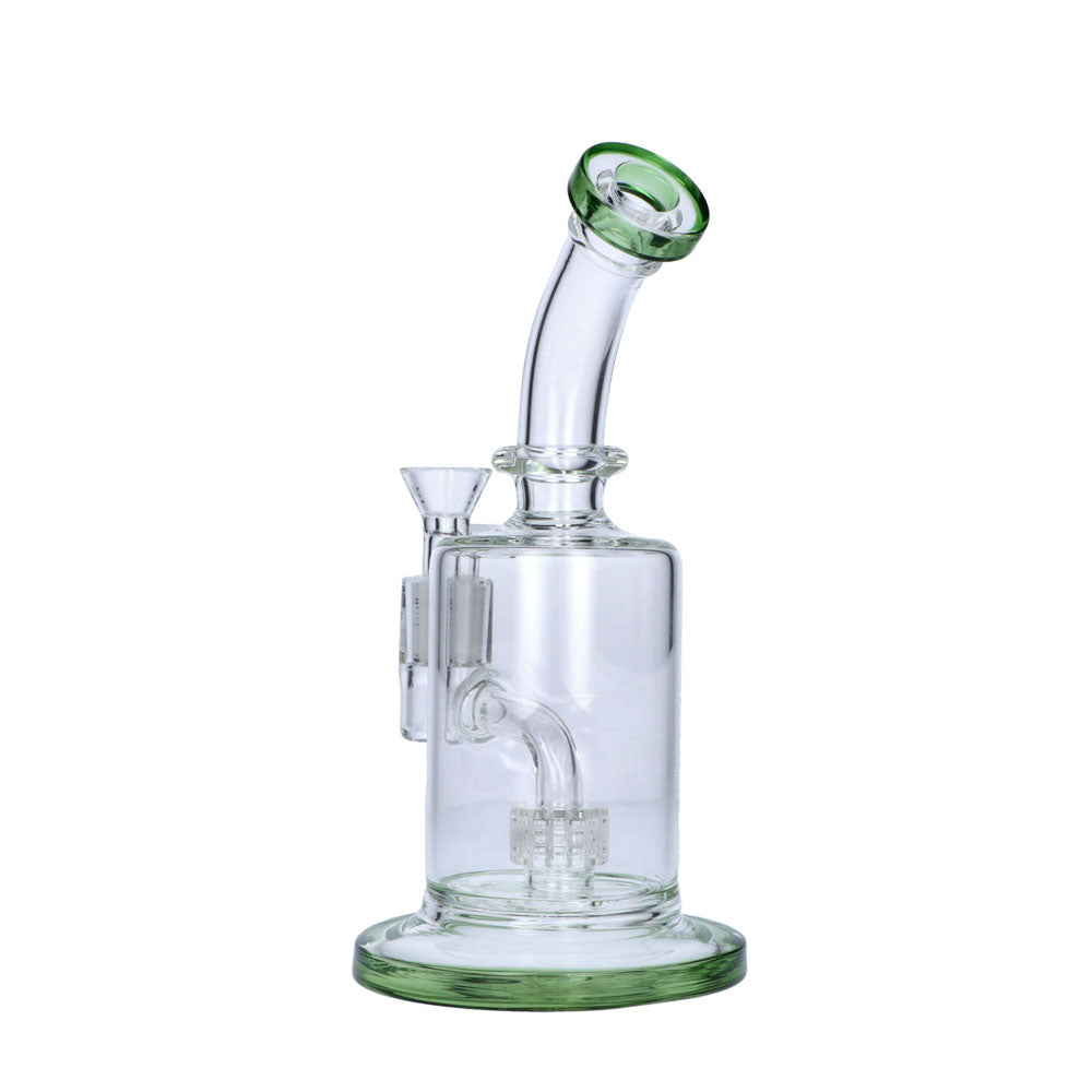 Glass Glycerine Beaker Bubbler with Drum Percolator | Green | side view 4