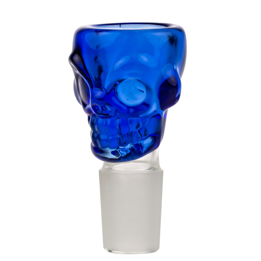 Colored Glass Skull Bowl | Small | Blue | 14.5mm