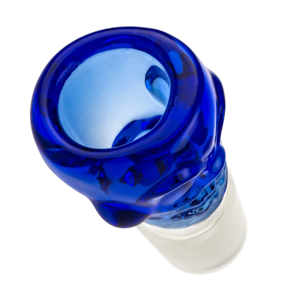 Colored Glass Skull Bowl | Small | Blue | 18.8mm - Top View