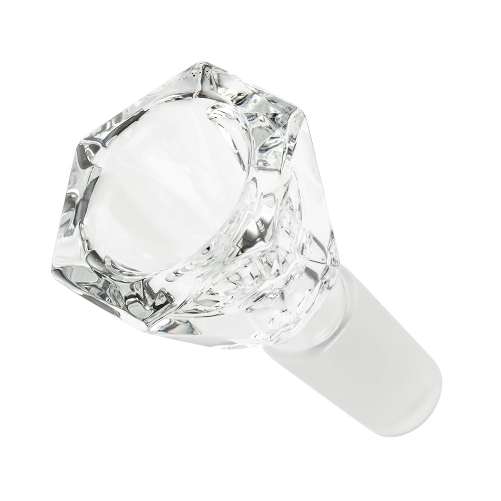 Glass Diamond Herb Bowl | Clear | 14.5mm - Top View