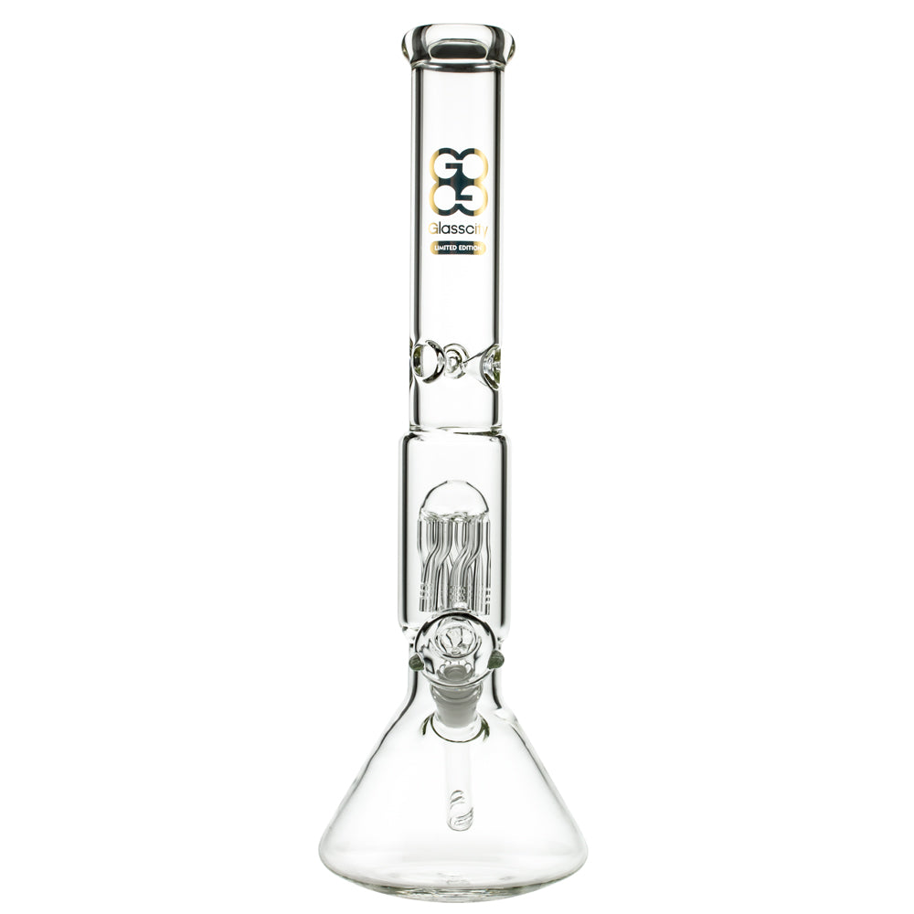 Glasscity Limited Edition Beaker Ice Bong with Twisted Tree Perc | front view