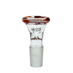 G-Spot Glass - Color Pure Bowl Cone - 18.8mm - Red and white