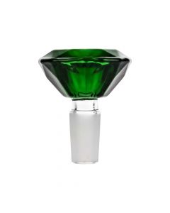 Diamond Shaped Glass herb Bowl | Male Joint | Green